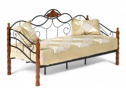 Кровать металлическая Canzona Wood slat base 900х2000 красный дуб