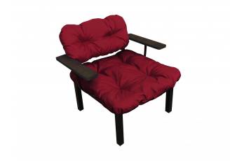Кресло Дачное бордовая подушка