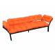 Диван Дачный с подлокотниками оранжевая подушка