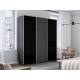 Шкаф-купе Прайм 3-х дверный 1800 два Стекла Черные/ДСП Серый Диамант