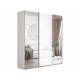 Шкаф-купе Прайм 3-х дверный 2100 Зеркало/Стекло Белое/Зеркало Ясень Анкор Светлый