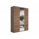 Шкаф-купе Прайм Широкий 3-х дверный два ДСП/Зеркало Крафт табачный
