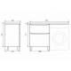 Тумба под стиральную машину Uperwood Tanos 60 см, напольная, 2 ящика, белая/графит