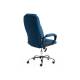 Кресло офисное Bergamo хром флок синий