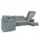 Диван угловой большой П-образный Квин 6 без механизма Newtone aqua blue