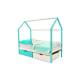 Кровать-домик Svogen с ящиками и бортиком мятно-белый