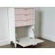 Комод Зефир белое дерево/пудра розовая