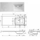 Тумба с раковиной справа Dallas Luxe 1150 навесная 1 длинный ящик