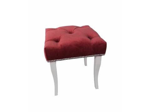 Банкетка малая бордо опоры белые
