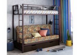 Двухъярусная кровать с диваном Мадлен ЯЯ коричневый марки