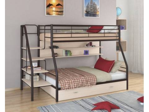 Двухъярусная кровать Толедо 1 ПЯ коричневый молочный