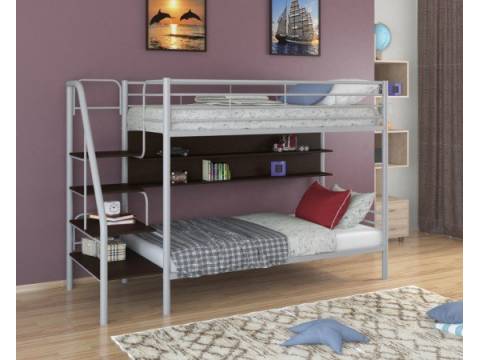Двухъярусная кровать Толедо П серый/венге