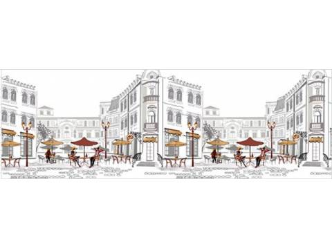 Кухонный фартук Уличное кафе 3,0 м.