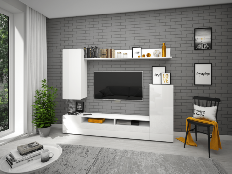 Гостиная Альфа Белый глянец