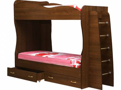 Кровать детская двухъярусная Юниор 1 итальянский орех