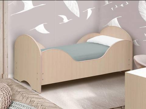 Кровать детская с бортом Малышка №6 дуб млечный