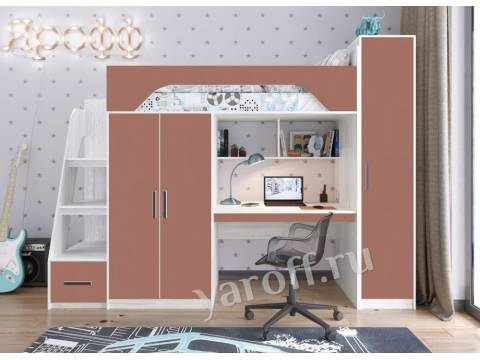 Кровать Тея витенберг/амарант