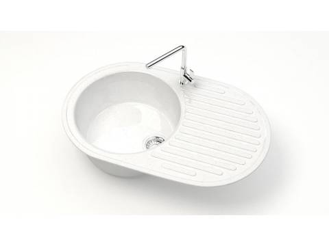 Мойка овал Наоми Z11Q1 белый лед