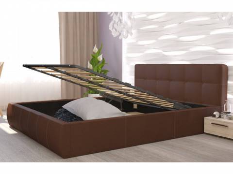 Кровать с ПМ 1400 мм Оскар 73/1 Коричневая