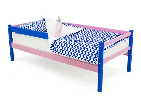 Кровать-тахта Svogen с бортиком синий-лаванда