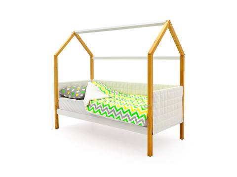 Кровать-домик мягкий Svogen дерево-белый