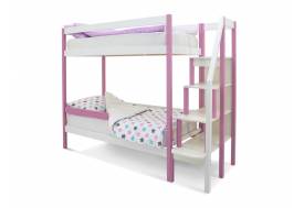 Двухъярусная кровать Svogen с бортиком лаванда-белый