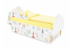 Кровать Stumpa Облако бортик и ящики рисунок Шале
