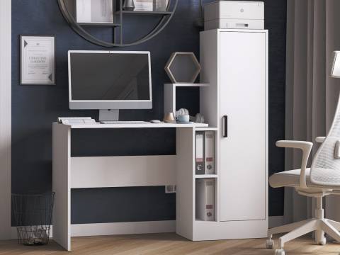 Стол компьютерный СКМ-2 фасад белый