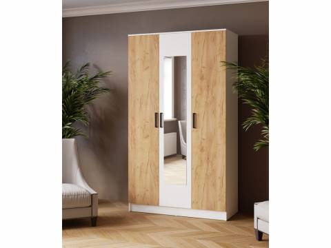 Шкаф комбинированный Ларс 1200 белый-дуб крафт золотой