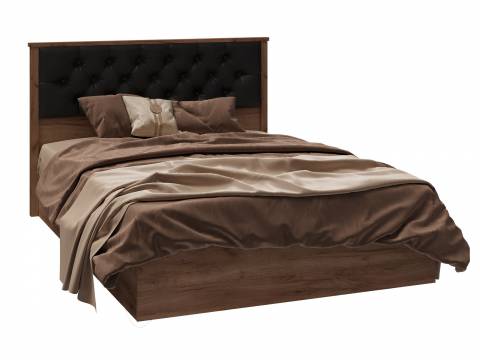 Кровать с мягкой спинкой София СКР-2 1400 с ортопедом Дуб крафт табачный