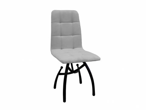 Стул Леон шарики серый, чёрные ножки