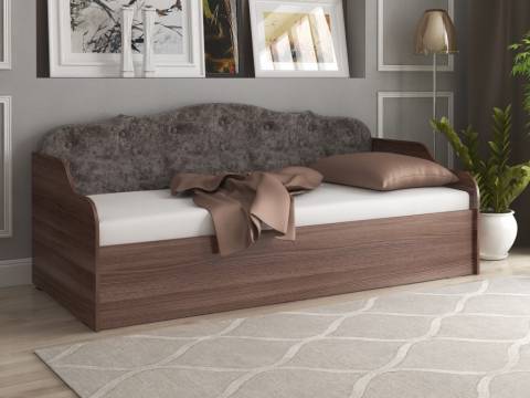 Диван-кровать Юниор Тип 3 с подъемным механизмом мягкая спинка темная