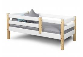 Кровать детская Соня 1600 прозрачный лак/белый полупрозрачный