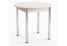 Стол Круглый Пластик Хром семолина беж