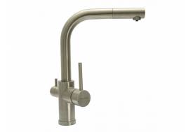 Смесители Florentina Кристалл с выдвижным изливом нержавеющая сталь