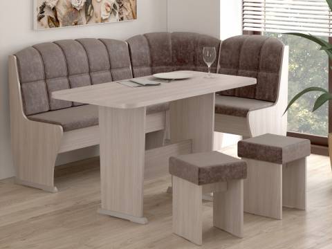 Угловая скамья Ника 4 микровелюр коричневый том