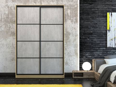 Шкаф-купе Лофт Шк16-60 1600 глубина 600 фасад МДФ бетон 3г