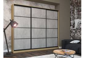 Шкаф-купе Лофт Шк30-47 3000 3 двери глубина 470 фасад МДФ бетон 3г