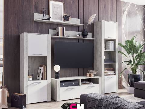 Гостиная Мирослава Дуб Крафт Белый/Сноу