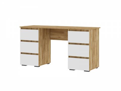 Письменный стол ПС 02 Хелен Дуб Крафт золотой/Белый шагрень