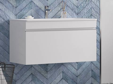 Тумба с раковиной Pulsus 100 подвесная белый