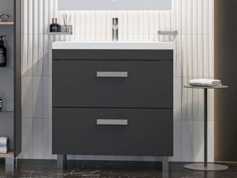 Тумба с раковиной Orlando 80 напольная серый