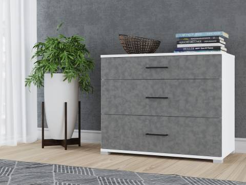 Комод Victor Белый-Бетон