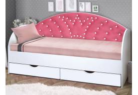 Кровать с продольной мягкой спинкой Корона №1 800х1900 мм белая