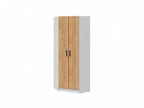 Шкаф угловой Кевин белый/дуб крафт золотой