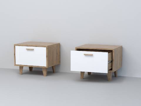 Тумба прикроватная Эго Т-5 дуб крафт золотой/белый глянец на ножках