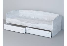 Кровать-софа Эго арт. 016 бетон светлый/белый глянец