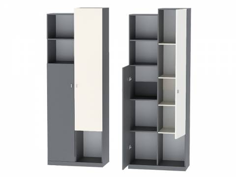 Шкаф Клео Шк-2 графит, миндаль