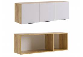 Антресоль трехдверная Бери белое дерево