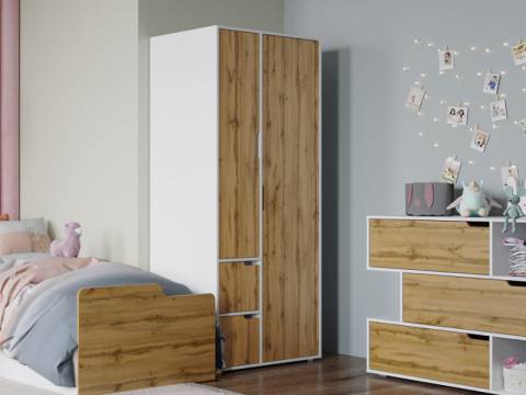 Шкаф Харви белый/вотан